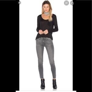 FRAME Denim Le Skinny De Jeanne Side Step in Highline Wash Grey Stretchy Sz 26